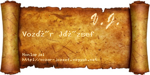 Vozár József névjegykártya