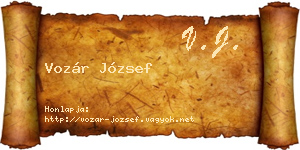 Vozár József névjegykártya